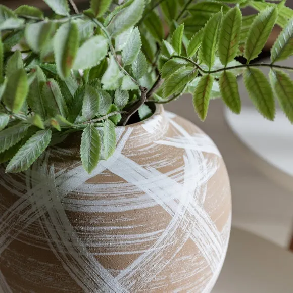 Gallery Direct Tarka Vase Small Reactive Brown/White, Brown 2