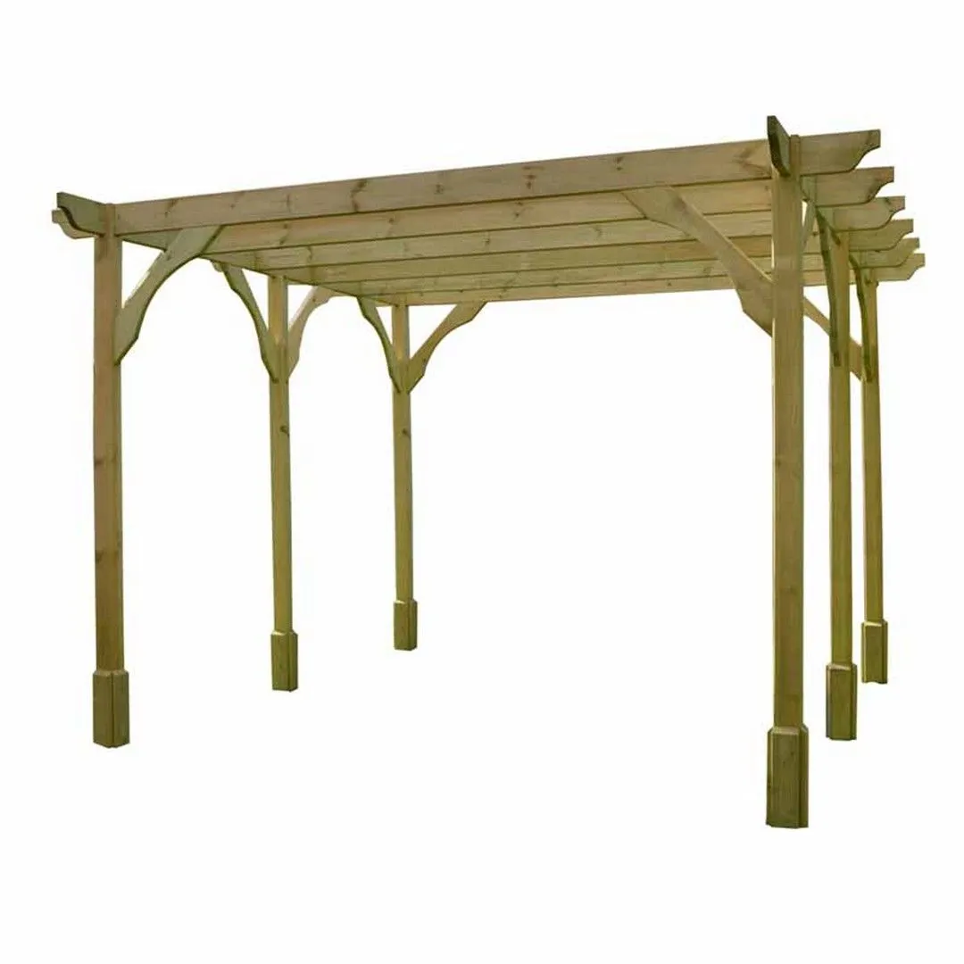 Rutland County Garden Furniture Ltd Premium Pergola 6 Post - L480 x W480 x H270 cm - Light Green