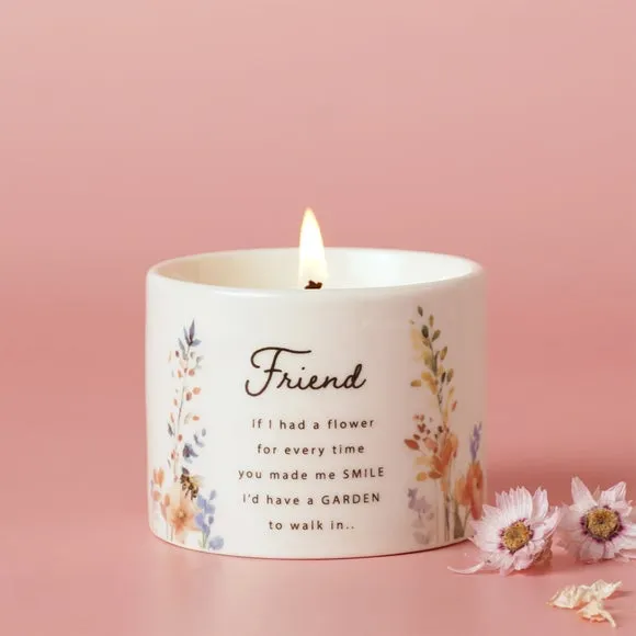 The Cottage Garden Ceramic Candle 100g Friend, Multi 6