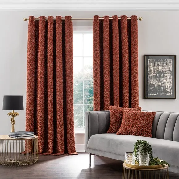 Animal Cut Velvet Eyelet Curtains 2