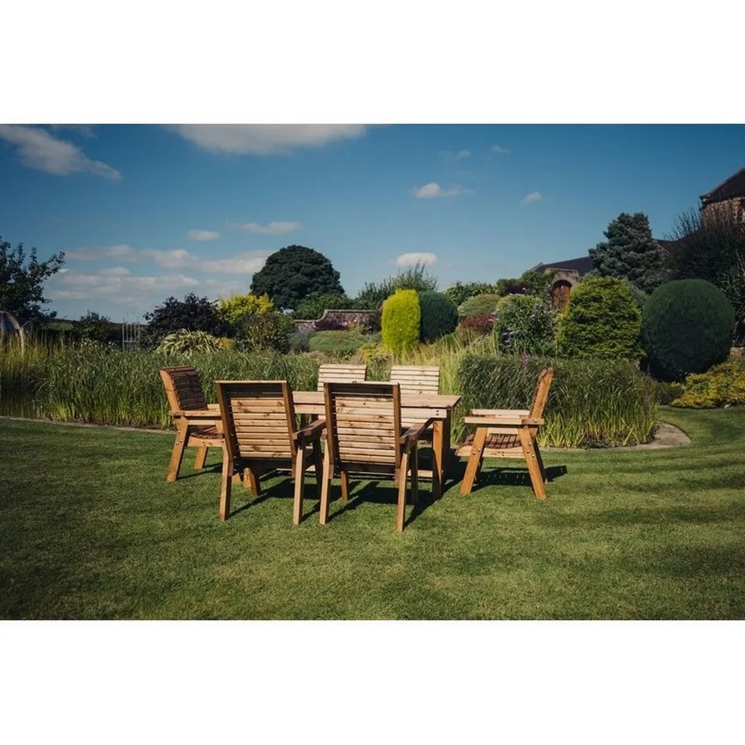 Churnet Valley Garden Furniture Ltd Valley 6 Seater Set 6XC - Timber - Minimal Assembly Required in Brown 4
