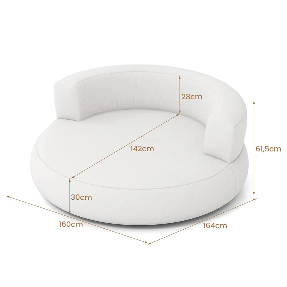 Costway Inflatable Lounger Air Sofa with Detachable Cover in White 3