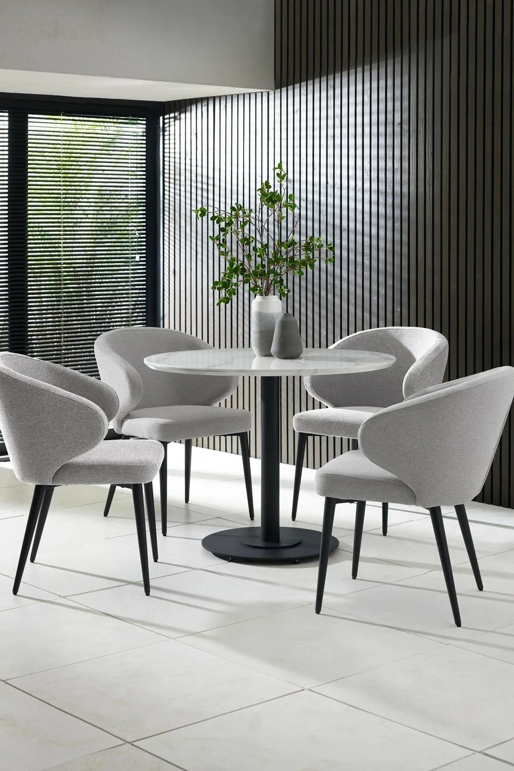Julian Bowen Marcus Upholstered Dining Chair (Set of 2) in Light Grey 2