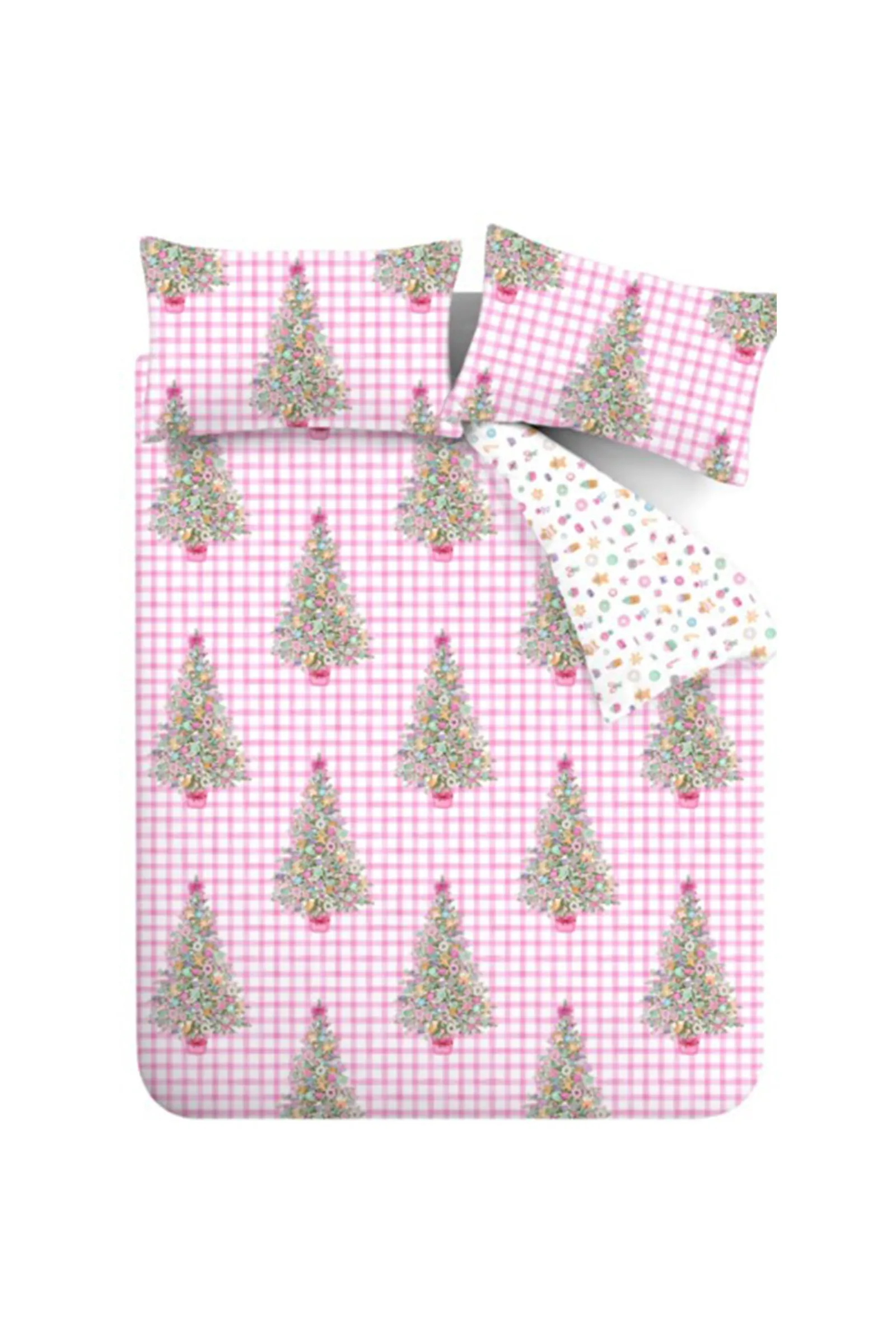Catherine Lansfield 'Christmas Sweets & Treats' Reversible Duvet Cover Set in Pink 5
