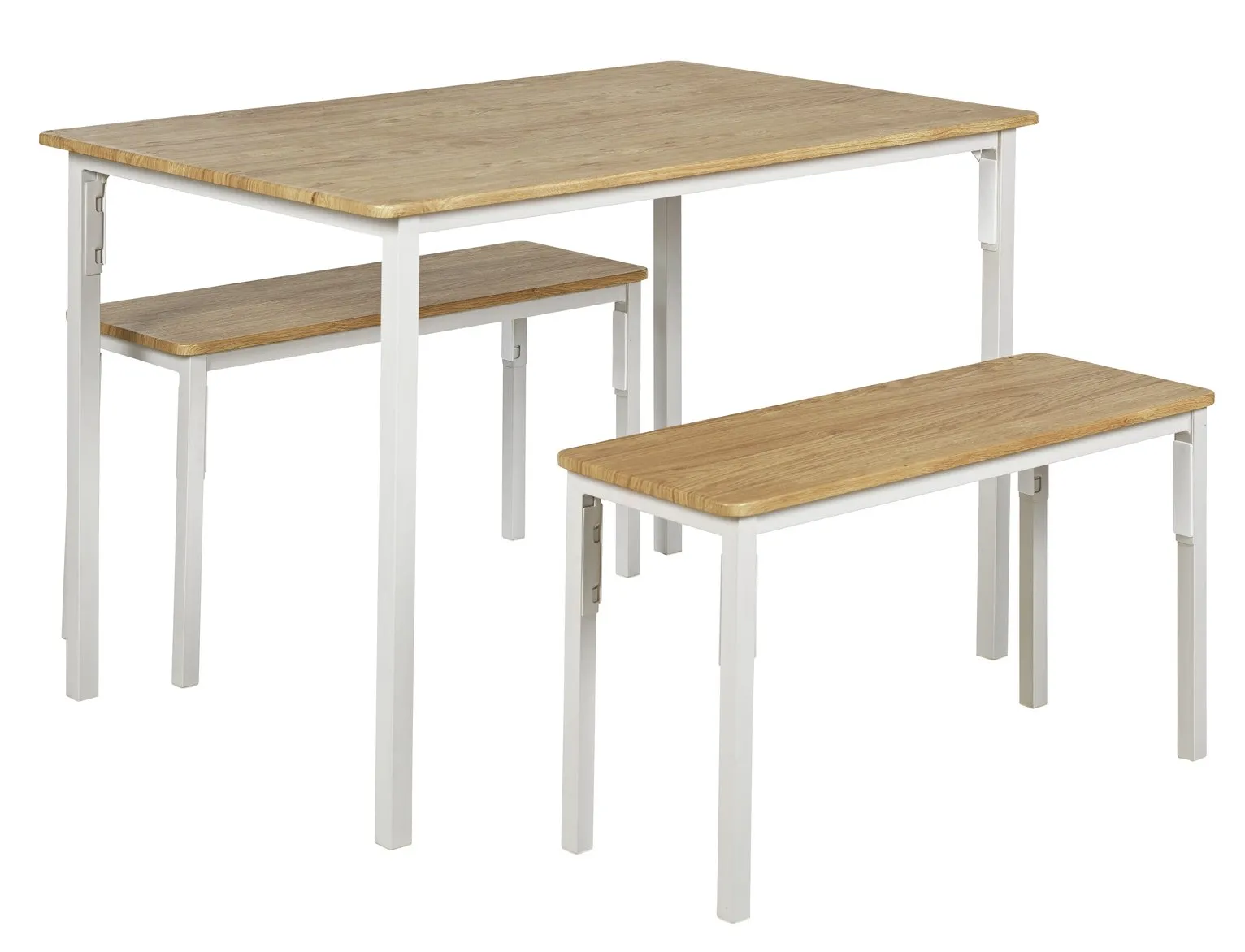 Argos Home Bolitzo Table & Bench Set - Oak & White