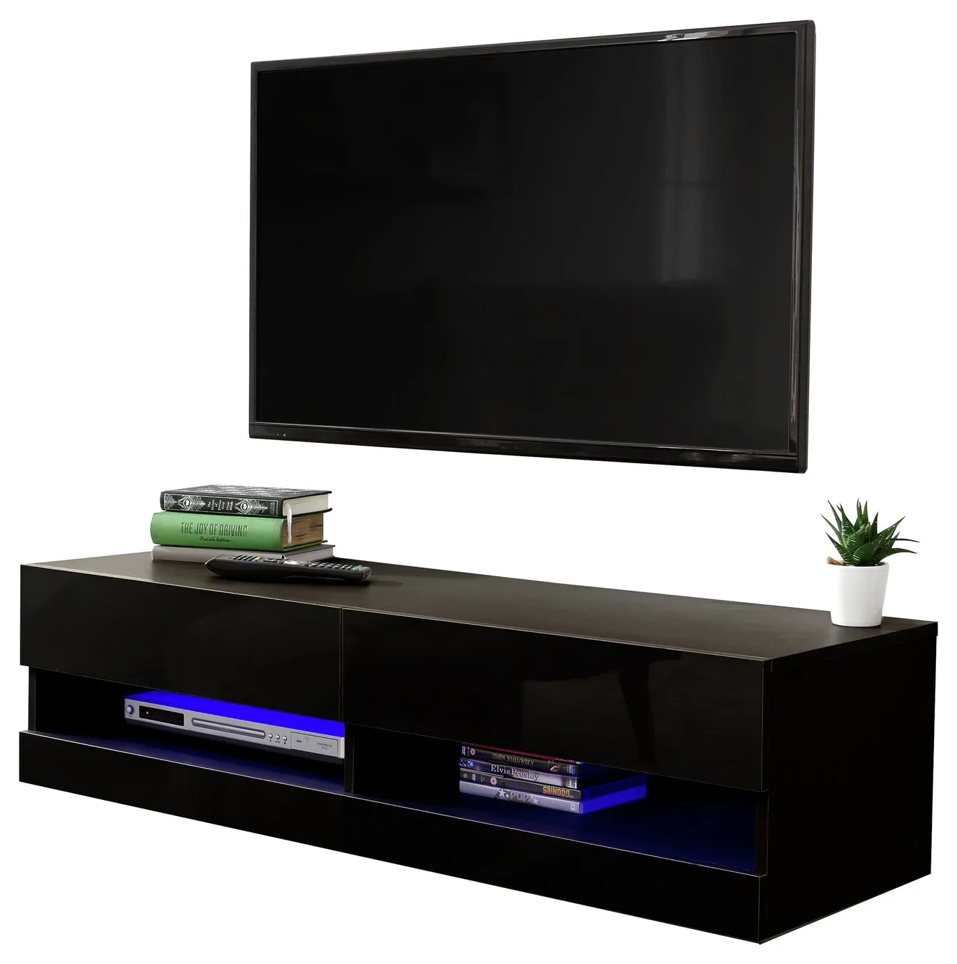 Galicia 120cm LED Wall TV Unit - Black
