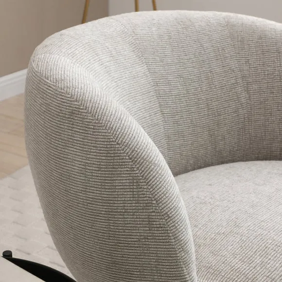 Tulip Chenille Curved Swivel Accent Chair 3