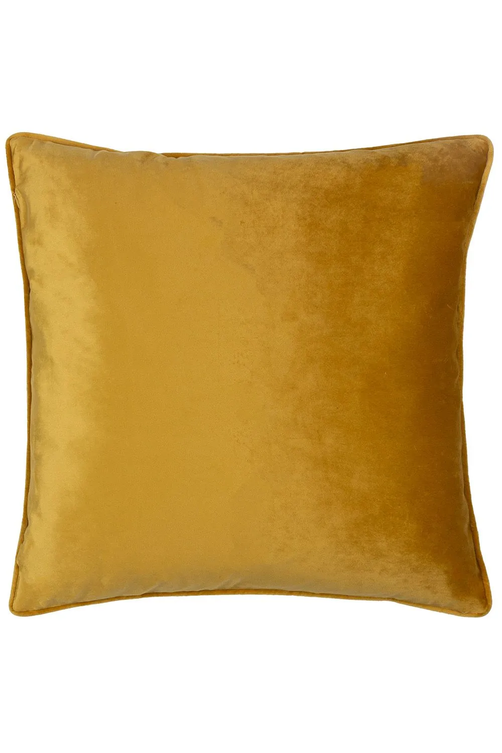 Paoletti Bloomsbury Soft Cut Velvet Piped Cushion in Mustard 2