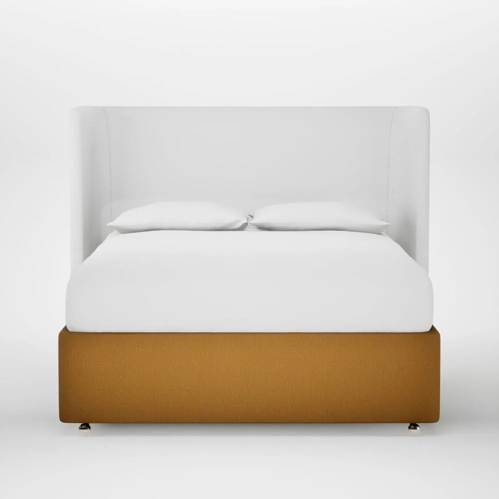 Heal's Deep Divan King Smart Cotton Linen Sahara 2 Footend 2 Continental