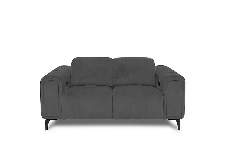Elphaba Fabric 2 Seater Power Recliner Sofa with Storage Arms - Manhattan Charcoal - Sofas and Armchairs