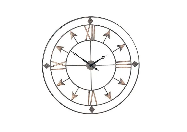 Large Antique Grey & Gold Wall Clock