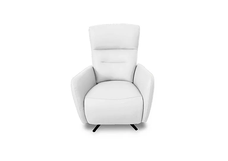 Designer Chair Collection Le Mans Leather Dual Power Recliner Swivel Chair - BV Star White