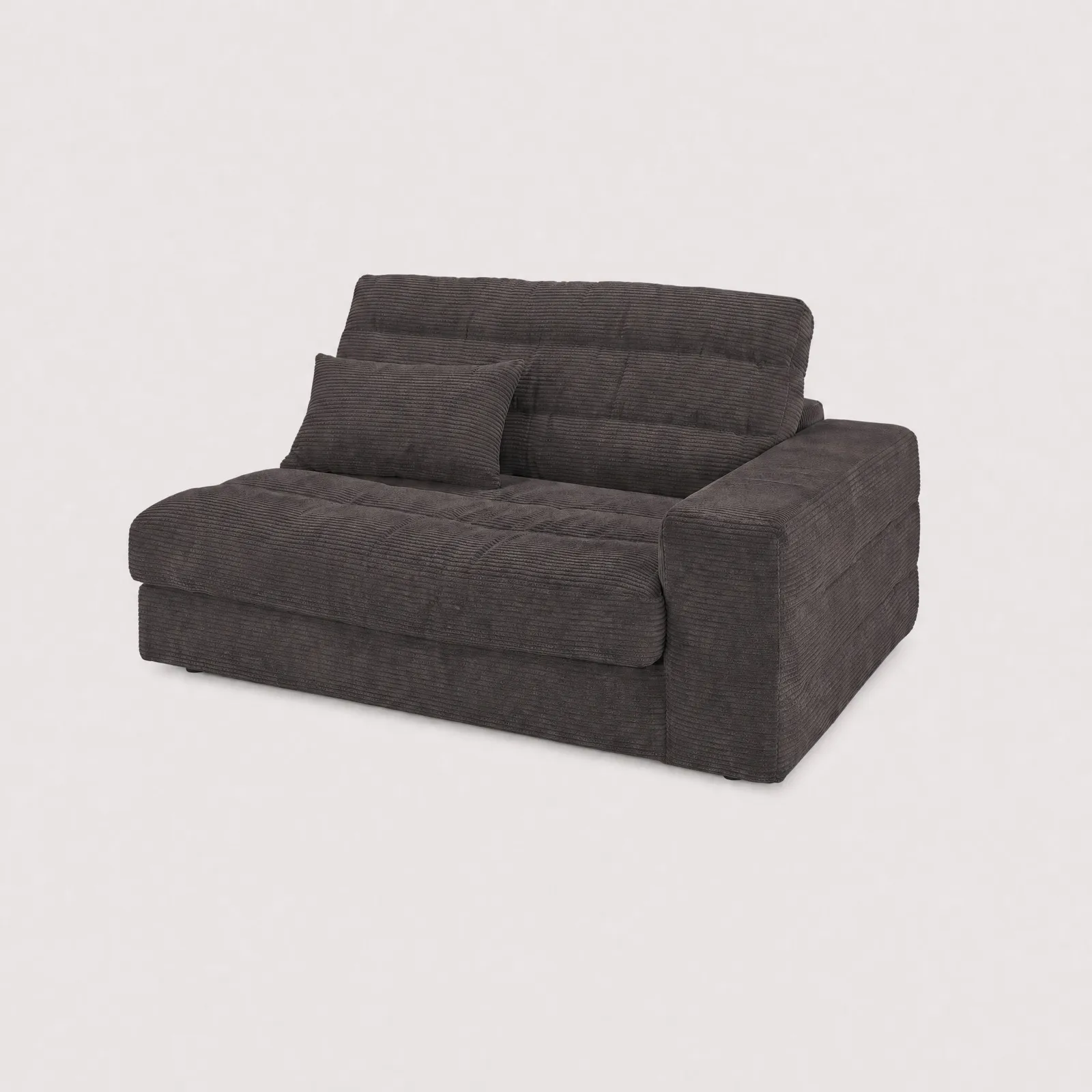 Twain Medium 1.5 Seater Armrest Right Modular Sofa, Brown Fabric | Barker & Stonehouse