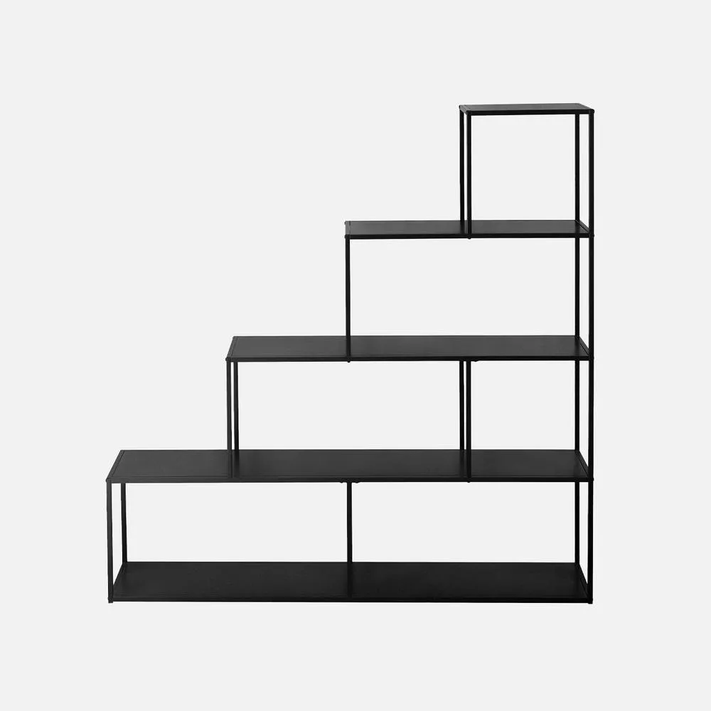 sweeek 4-shelf Industrial Bookshelf In Black Metal 2