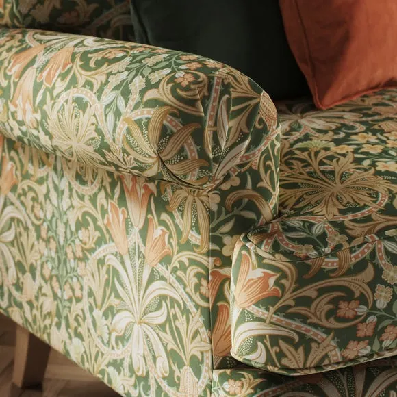 Jolene William Morris Woodland Weeds Print Velvet 3 Seater Sofa 4