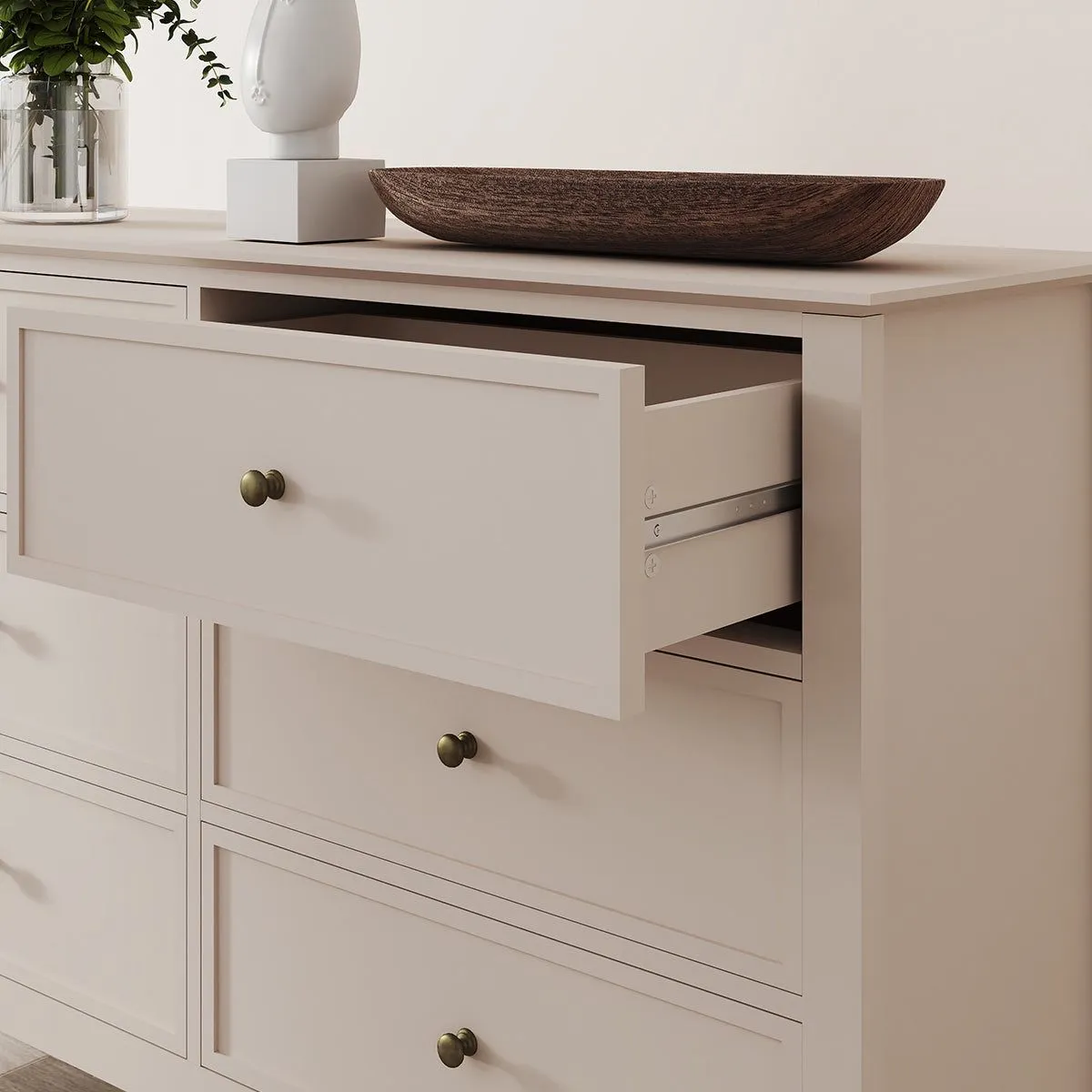 Melody Maison Large 6 Drawer Chest Of Drawers - Rowley Taupe Grey Range in Beige 4