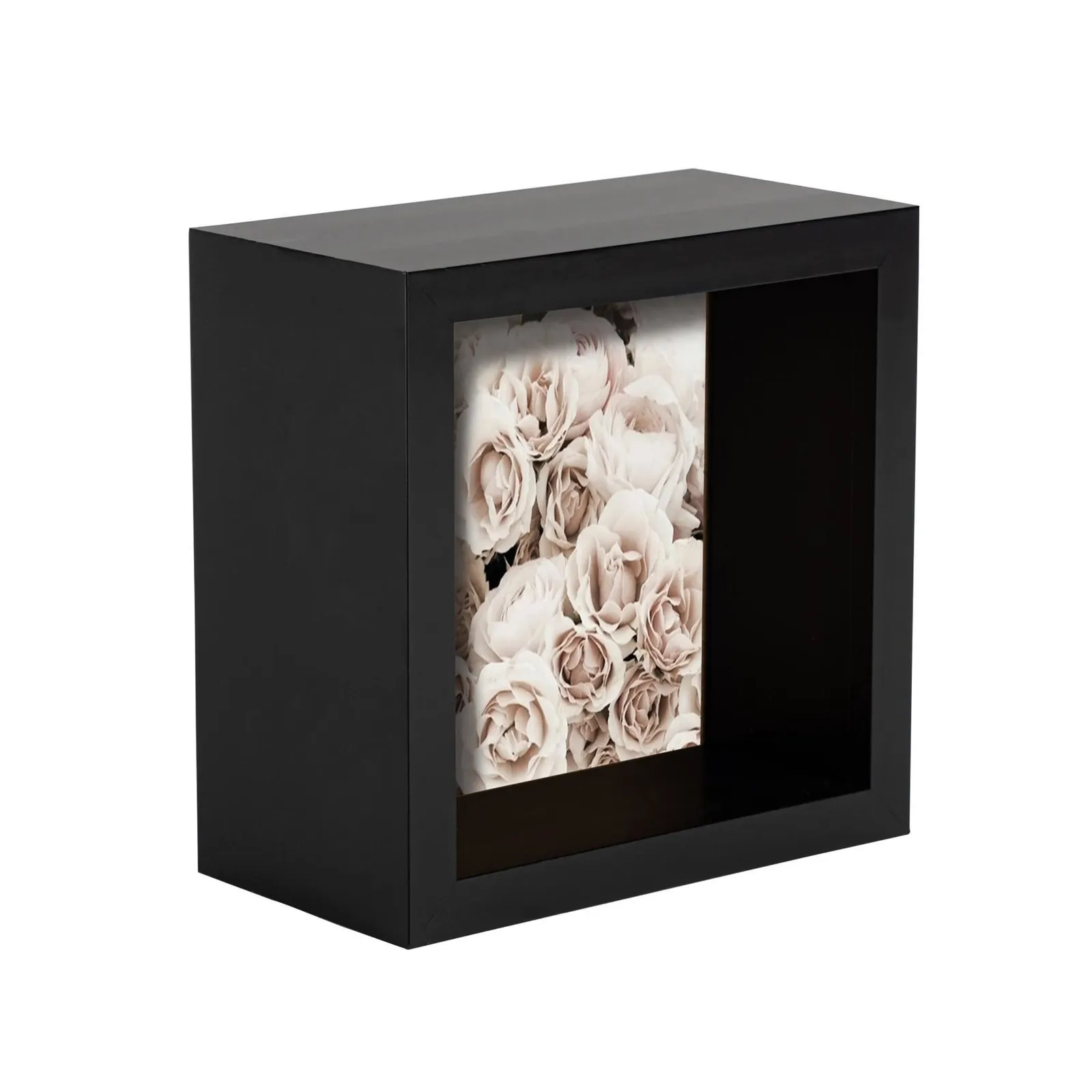 Nicola Spring 3D Deep Box Photo Frame - 4 x 4" in Black