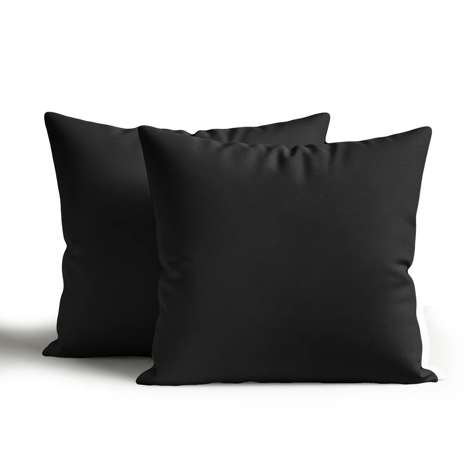 Snug City Waterproof Outdoor Garden Patio Cushion Cover & Inner Square Pack Of 2 in Black