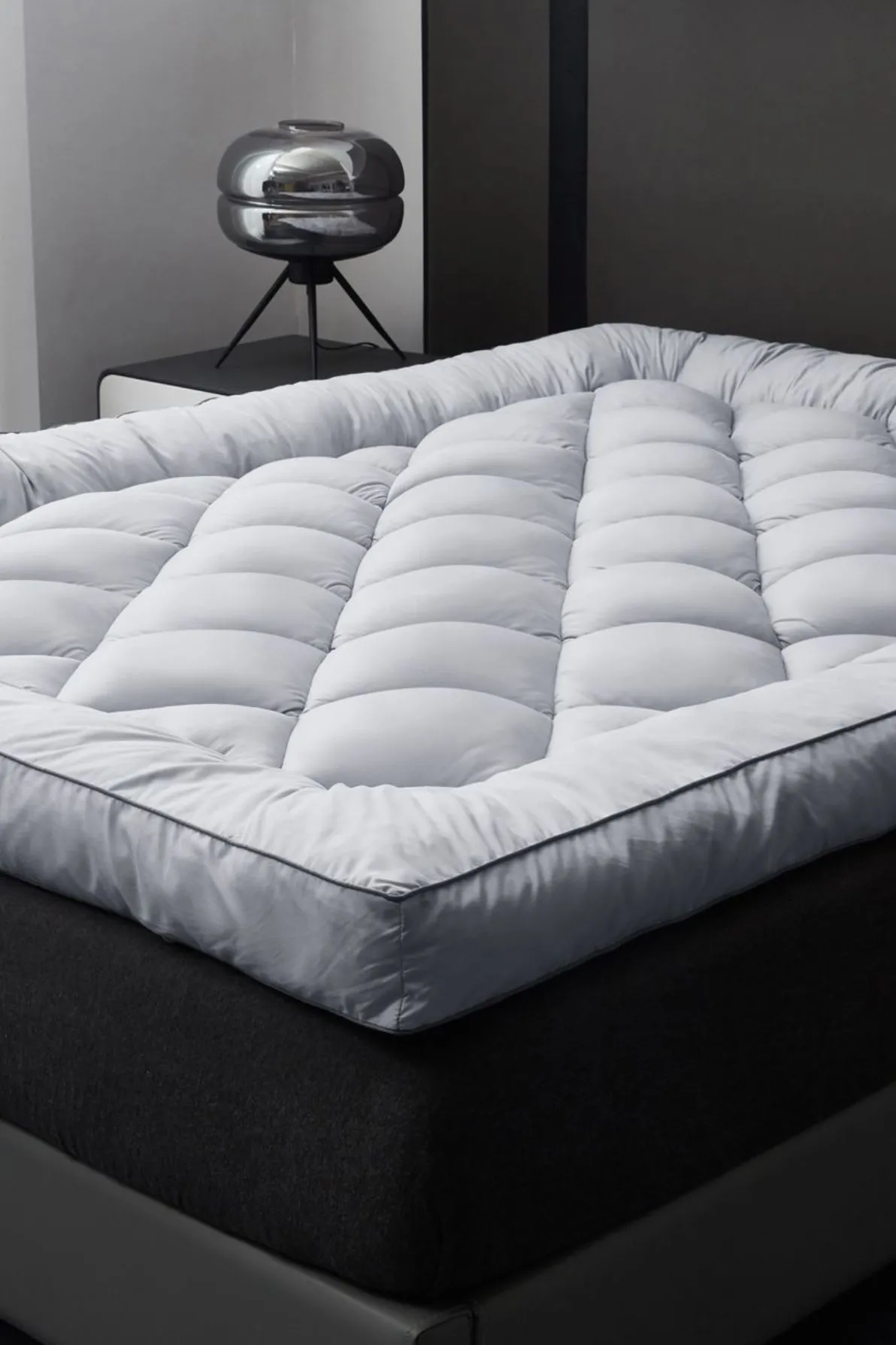 Ezysleep 2 Inch Shredded memory foam mattress topper in Light Grey