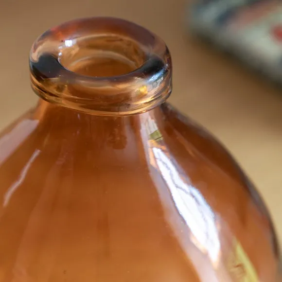 Cedar & Sage Soria Hand blown Glass Amber Vase 2