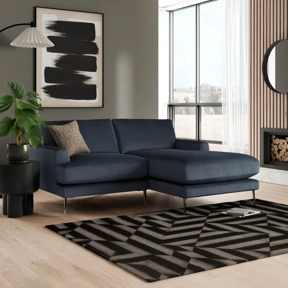 Lawson Matte Plush Velvet Corner Chaise Sofa 1