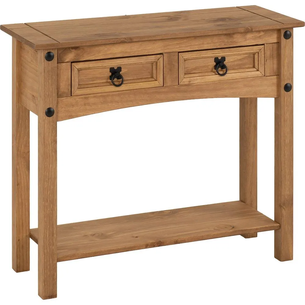 Seconique Corona Essentials 2 Drawer Console Table in Natural 2