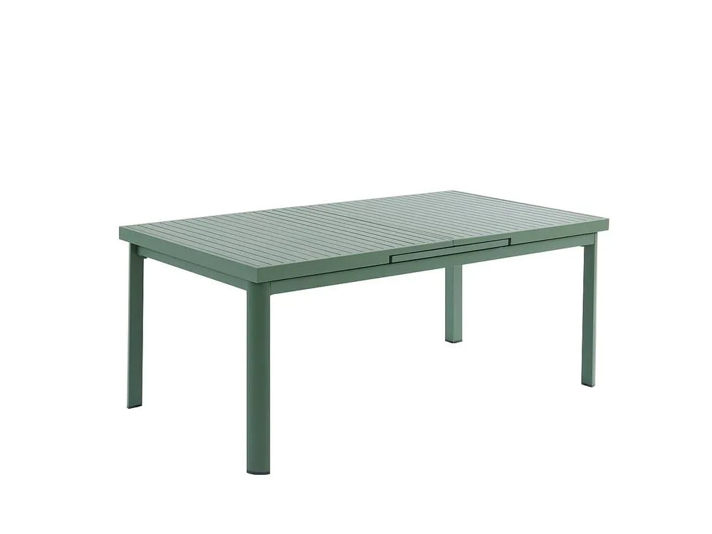 Vente-unique Aluminium Garden Dining Room : One Extendable Table 180/240Cm & 8 in Green 5