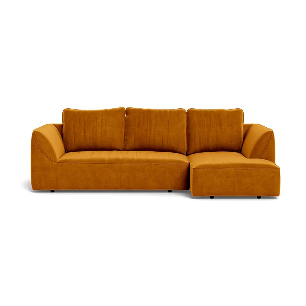 Heal's Morven Right Hand Facing Corner Chaise Sofa Smart Luxe Velvet Cognac 1