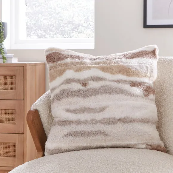 Abstract Fur Boucle Square Cushion 1