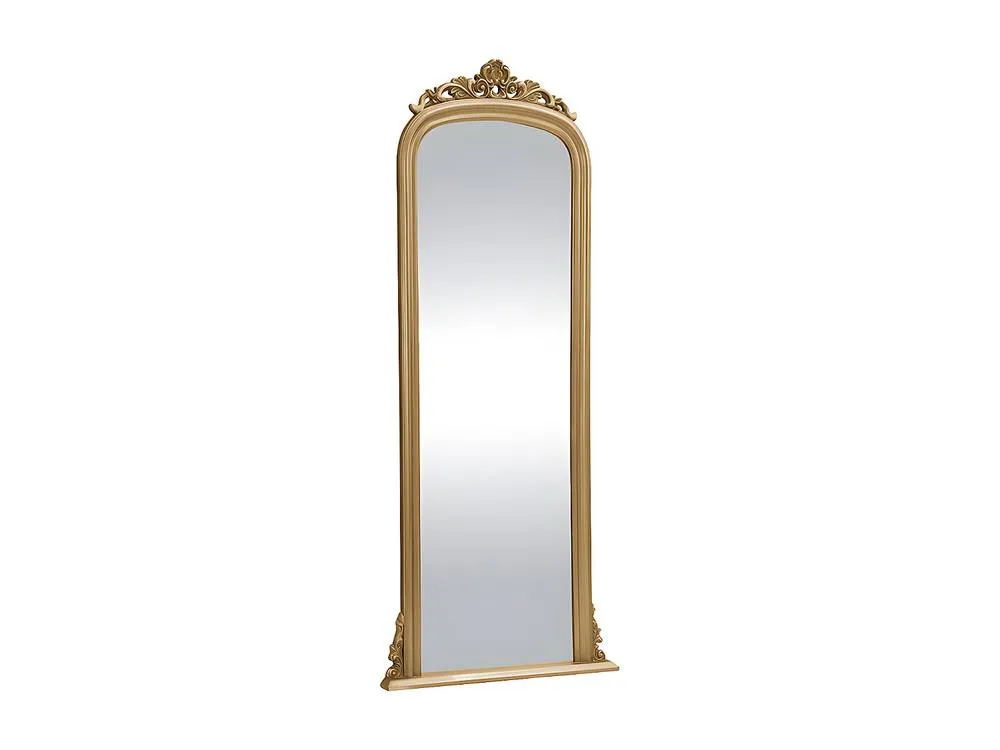 Vente-unique Large Paulownia Wood Mirror With Mouldings - H180 Cm - Gold - MERRY 5