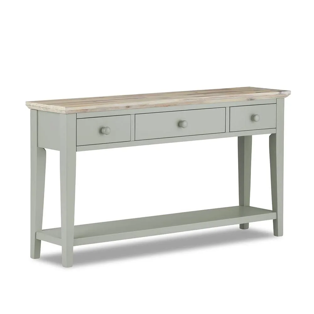 Statement Furniture Florence Large Console Table with 3 Drawers in Light Green 5