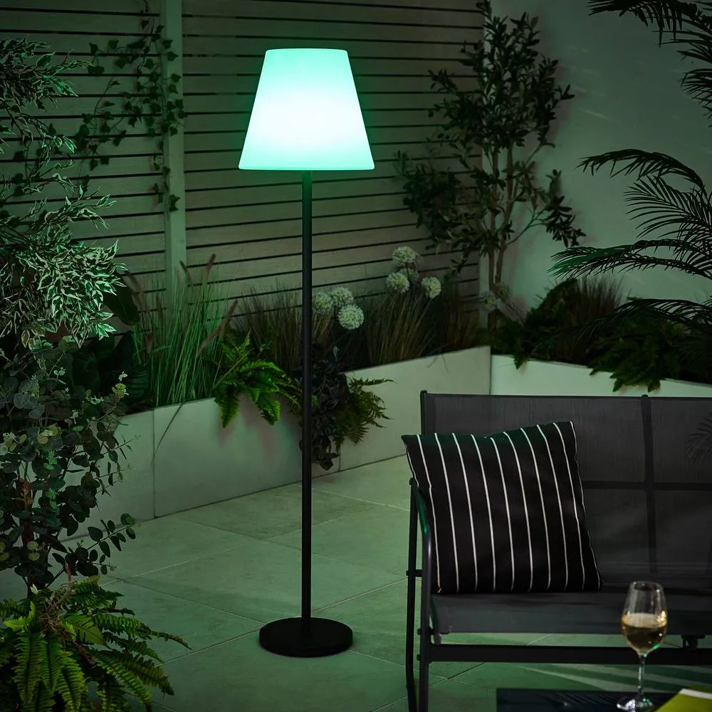 FurnitureboxUK Helia Cream & Black Solar Outdoor Floor Light 6