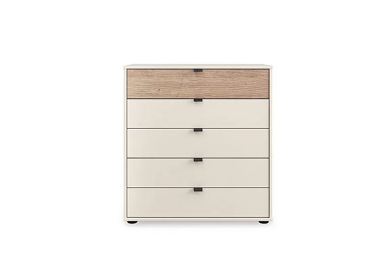 Tullio 80cm 5 Drawer Chest - Champagne - Bedroom Furniture