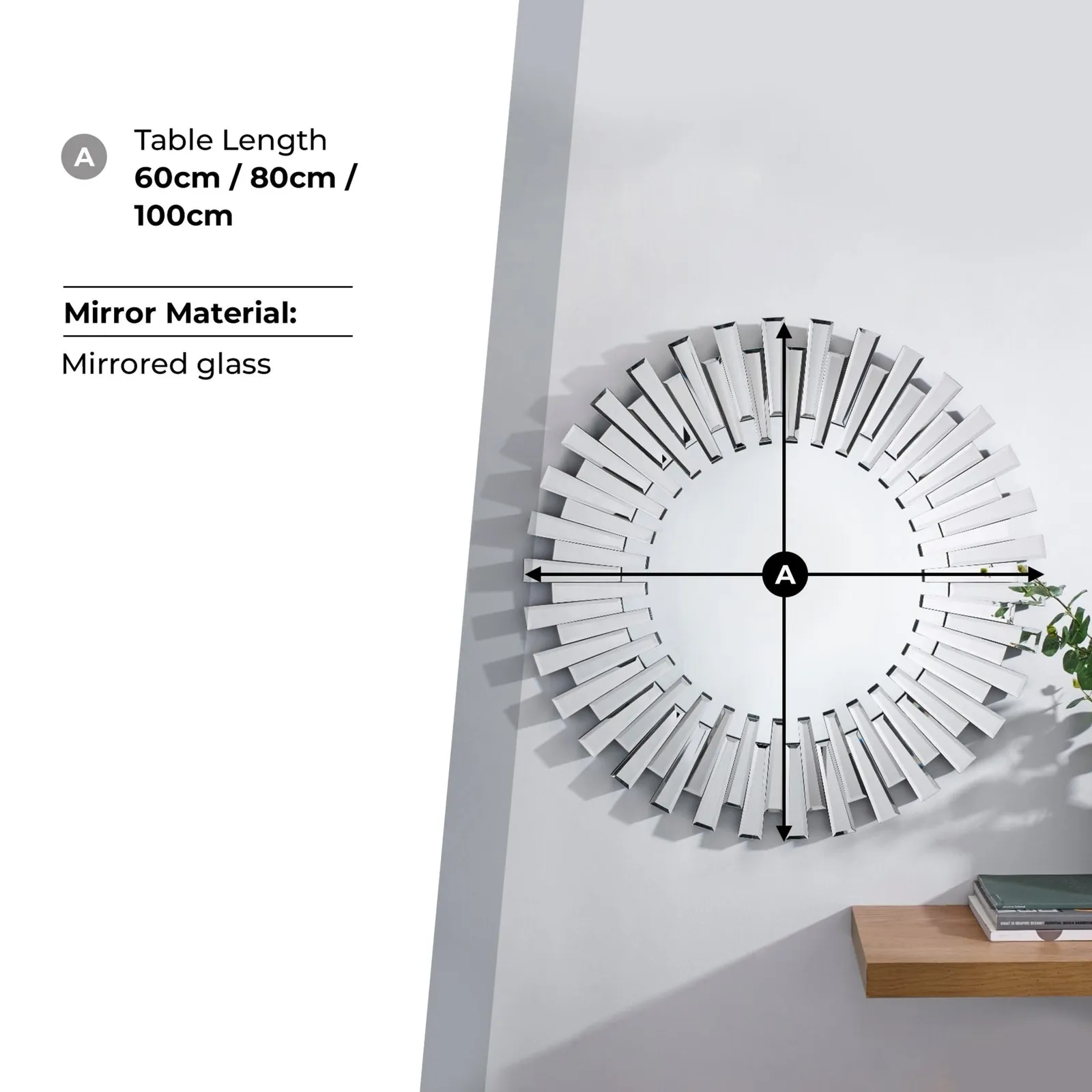 FurnitureboxUK Starburst Small 60cm 3D Silver Round Sunburst Modern Hallway Bedroom Dining & Living Room Mirror 5