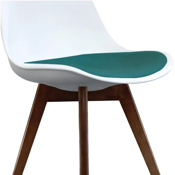 Fusion Living Soho White Plastic Dining Chair with Squared Legs 6