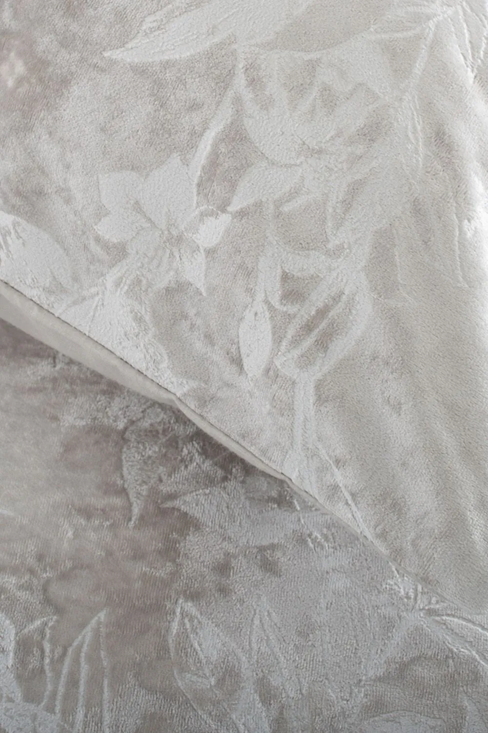 The Lyndon Company Crushed Velvet Chatsworth Printed Duvet Cover Set | Deyongs 1846 in Natural 4