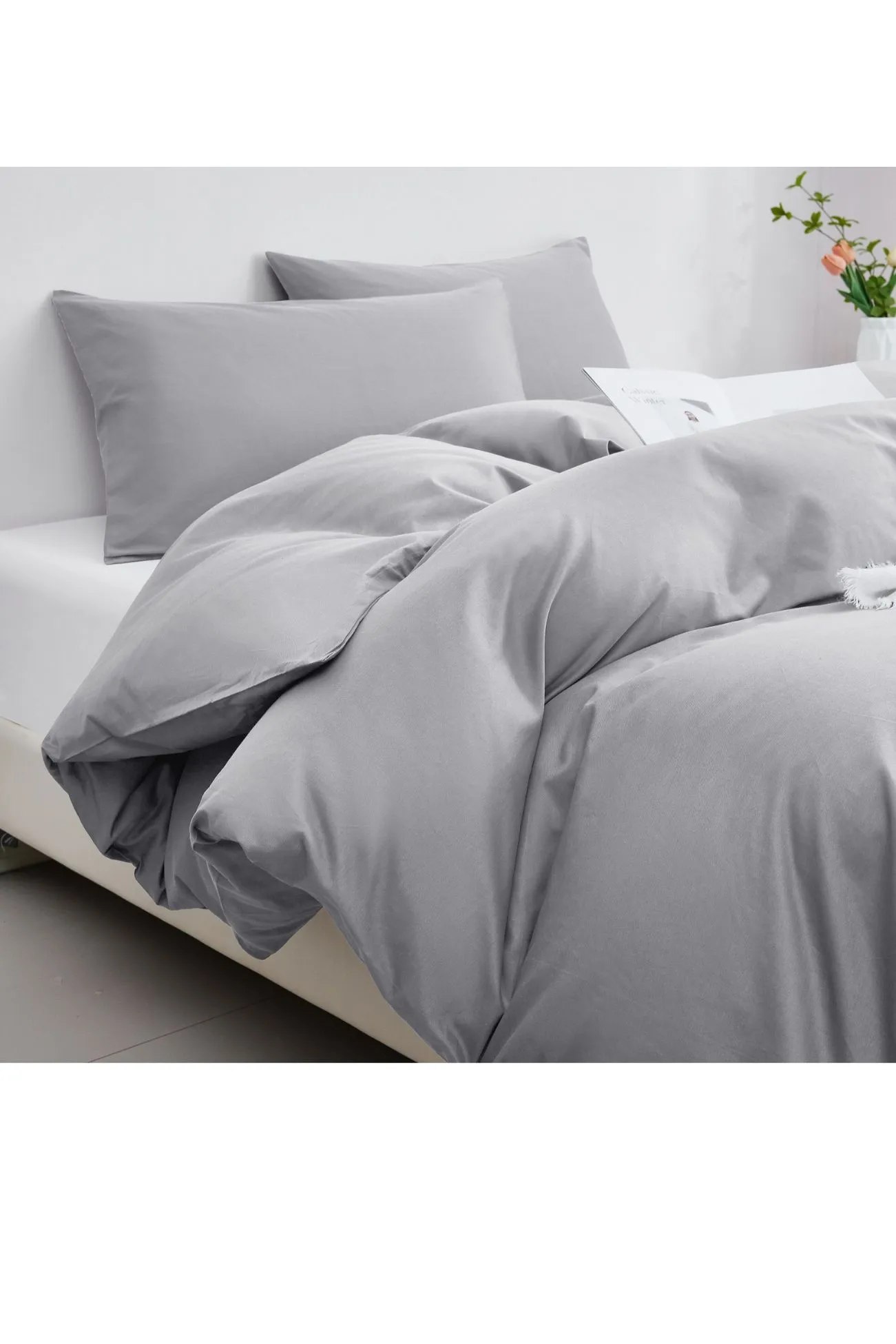 Ezysleep 100% Egyptian Cotton Silver Duvet Cover Set
