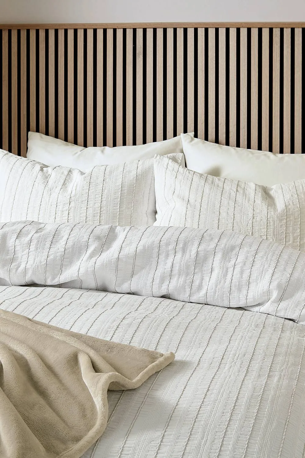 Helena Springfield 'Waffle Stripe' Duvet Cover Set in Cream 2