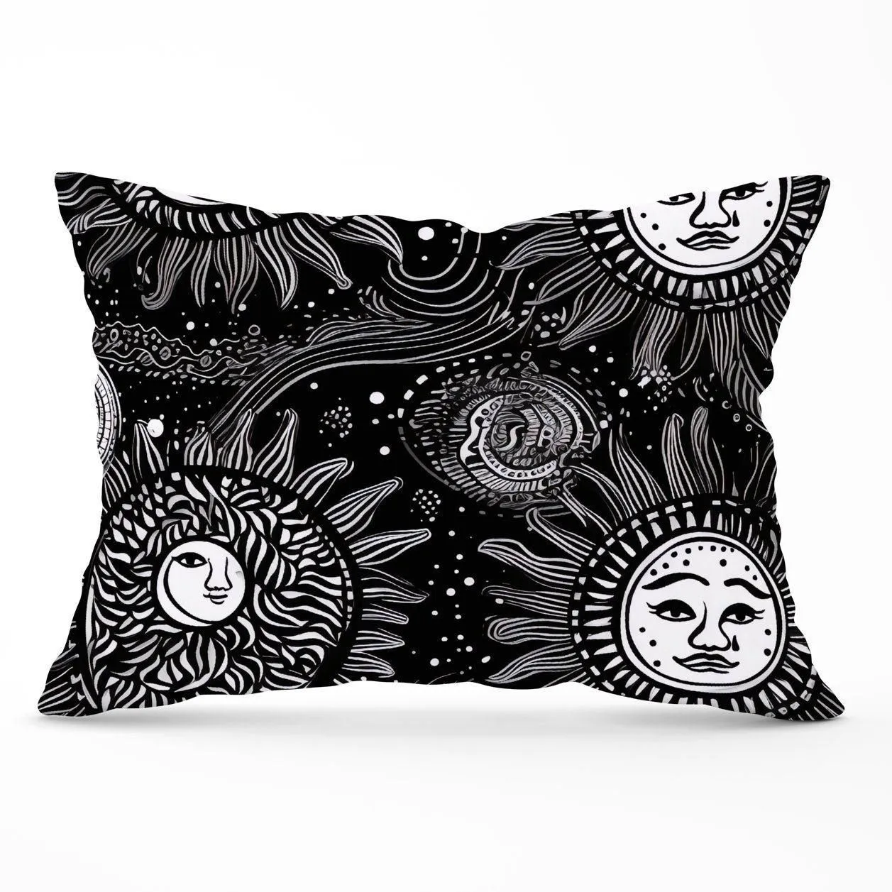 Warren Reed - Designer Moon & Sun White Black Cushions