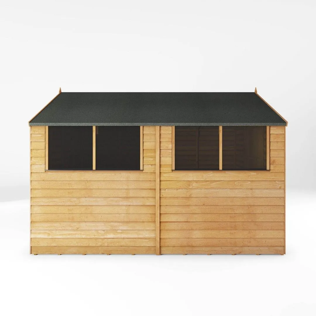 Mercia 10 x 8 Feet Overlap Apex Shed - L296.6 x W248.4 x H211.8 cm - Brown 4