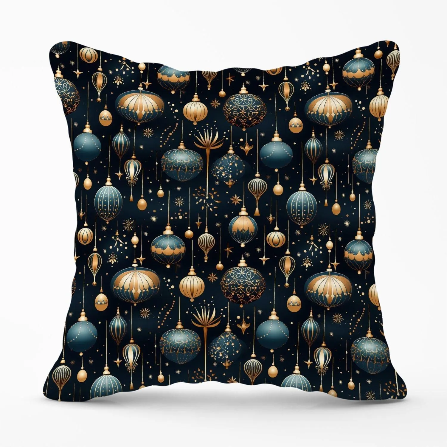 Warren Reed - Designer Christmas Decorations Outdoor Cushion in Blue