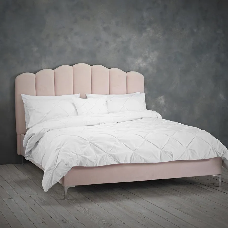 Willow Sumptuous Velvet Double Bed In Pink