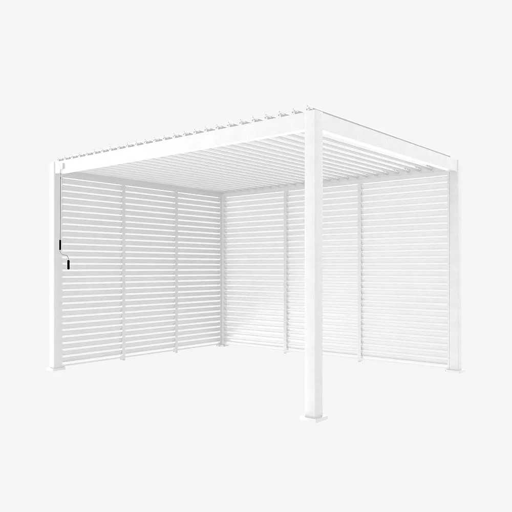 sweeek Louvered Pergola Aluminium 4 X 3m & 3 100cm Louver Panels in White 2