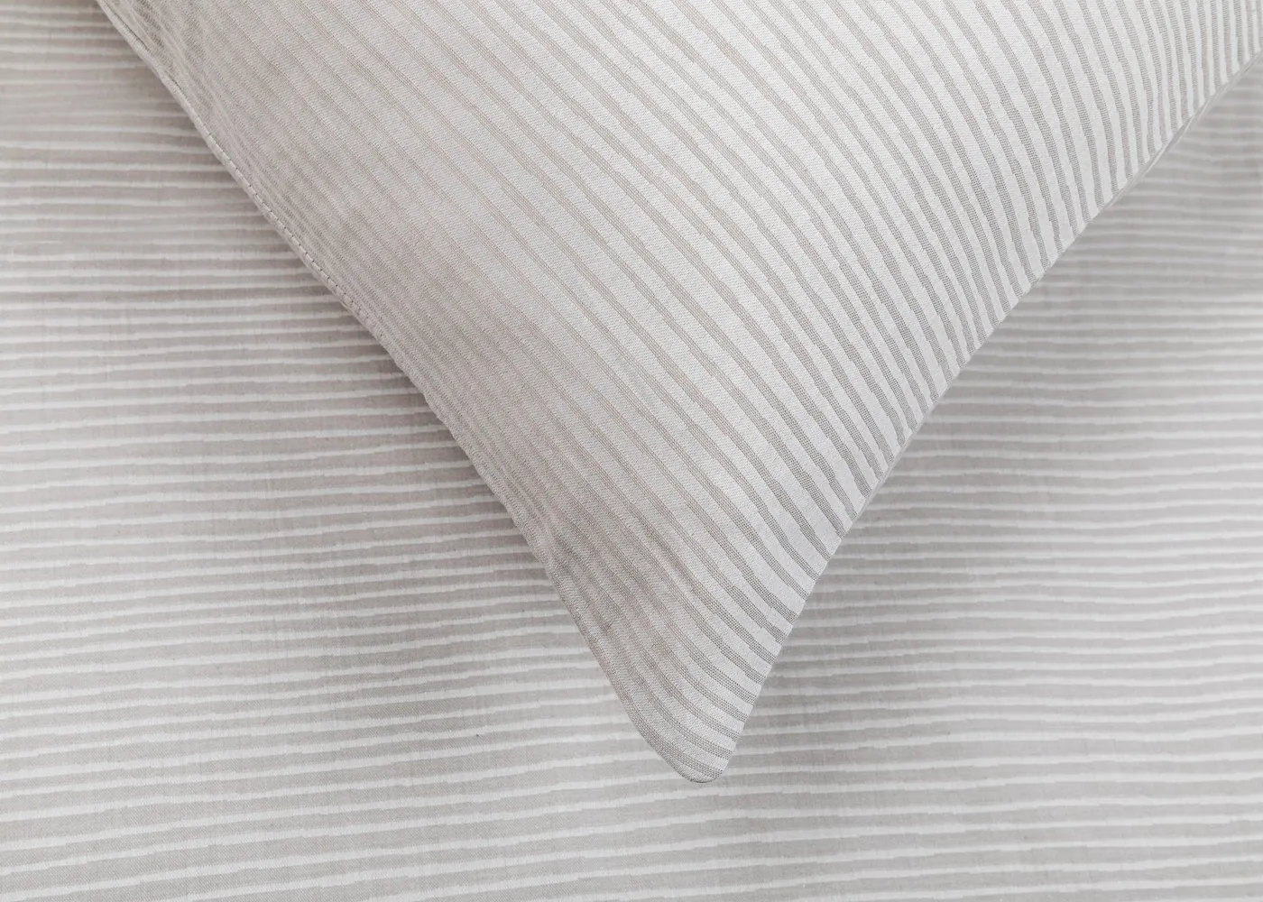 Heal's Reversible Stripe Duvet Cover Grey Double