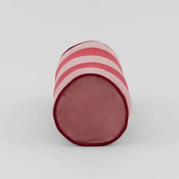 Clara Striped Cotton Velvet Bolster Cushion 4