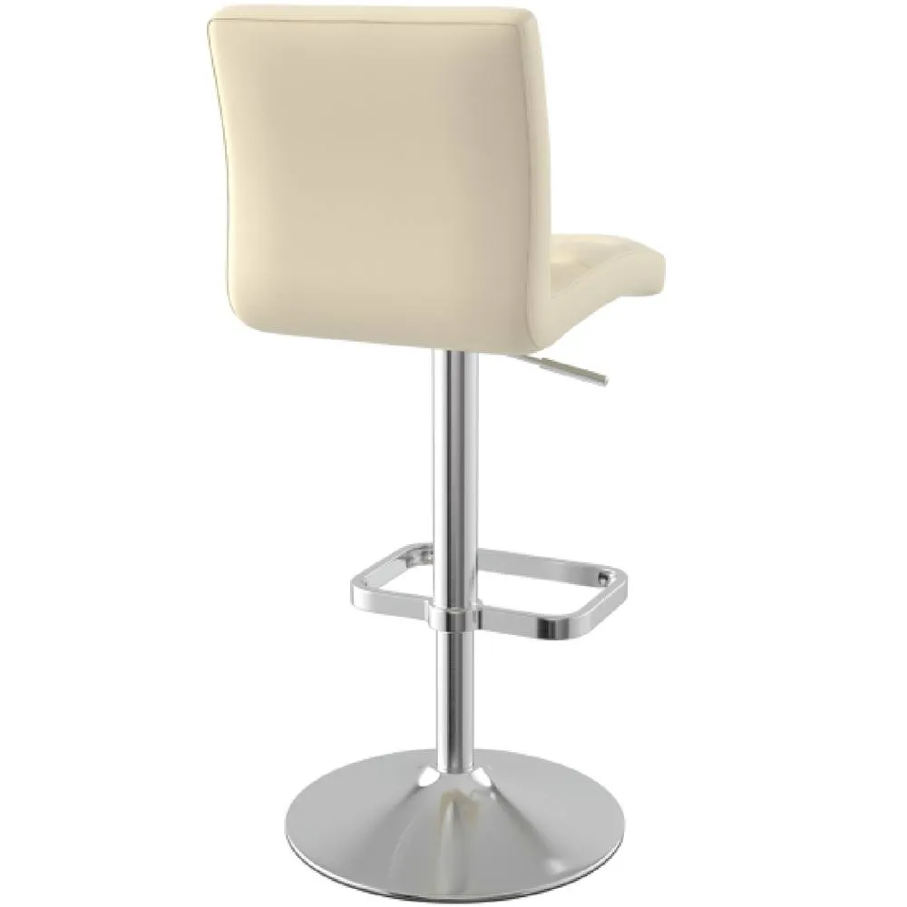 netfurniture Swank Brushed Steel Bar Stool With Faux Leather Padded Seat Cream 5