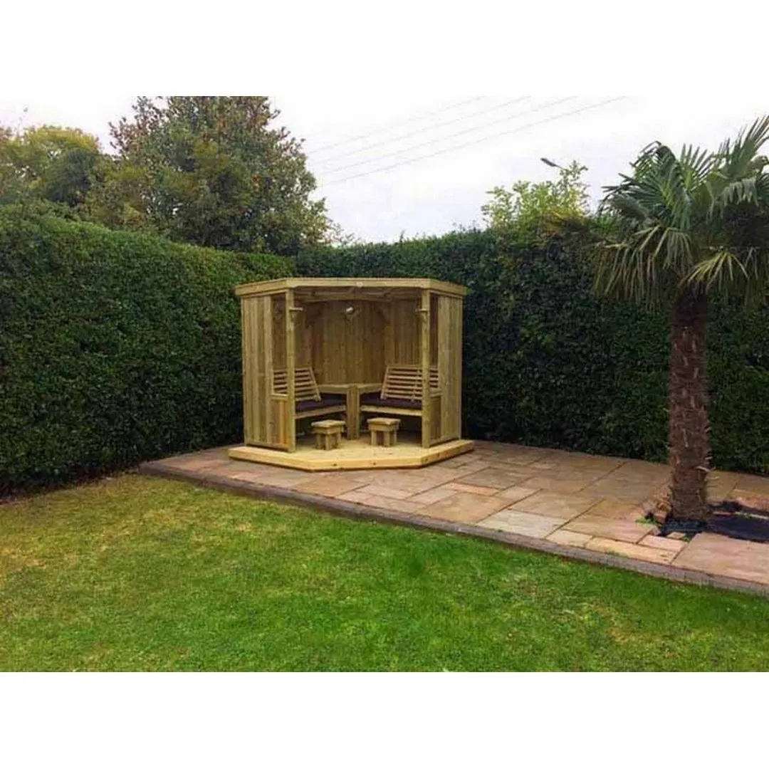 Churnet Valley Garden Furniture Ltd 4 Seasons Room - Decking Optional - Dining Shelter - Assembly Incl in Brown 2