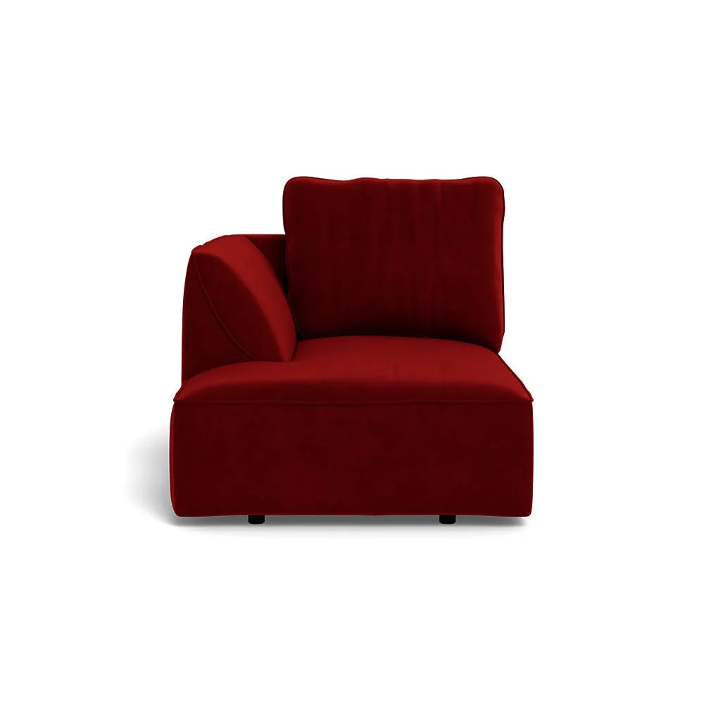 Heal's Morven Left Hand Facing Chaise Unit Smart Luxe Velvet Mulberry