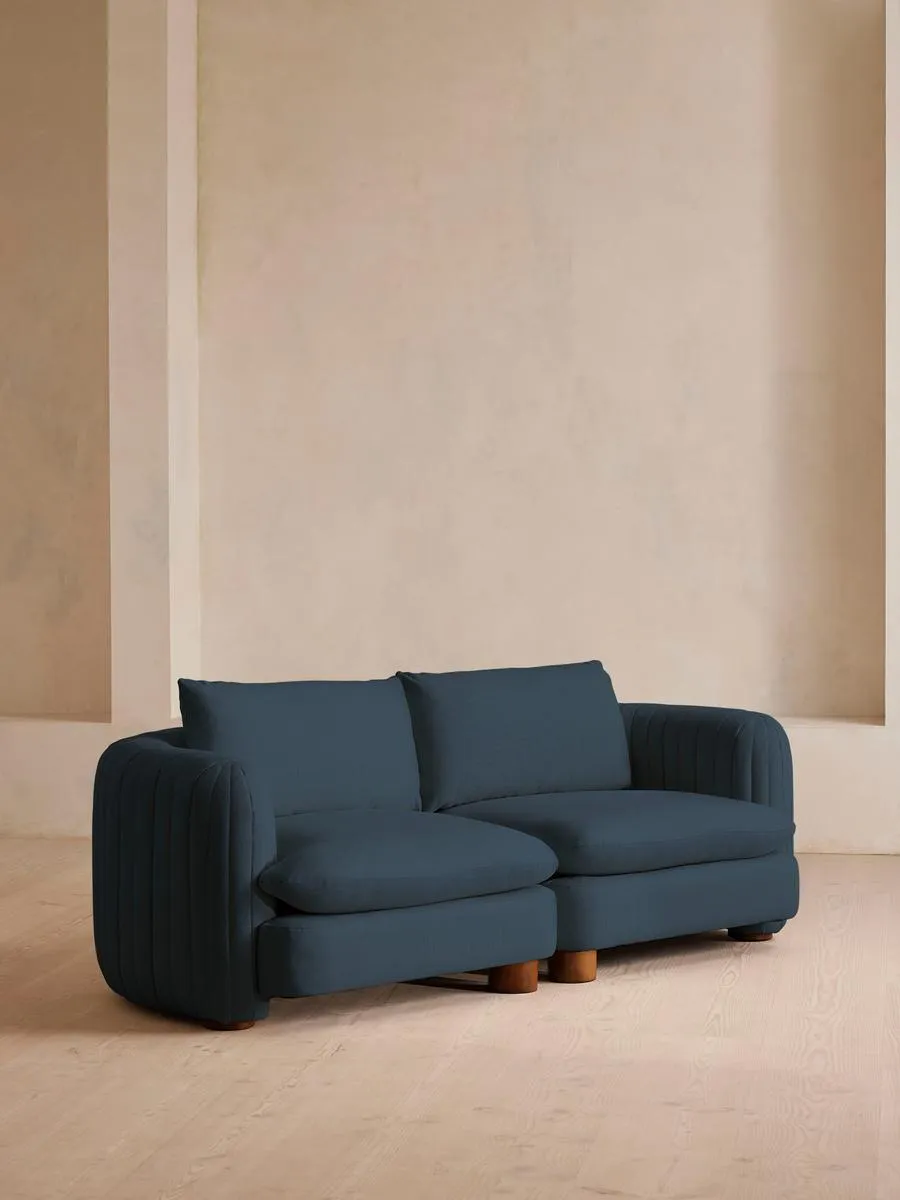 Vivienne Deeper Sit Modular Sofa, Three Seater, Linen, Prussian Blue