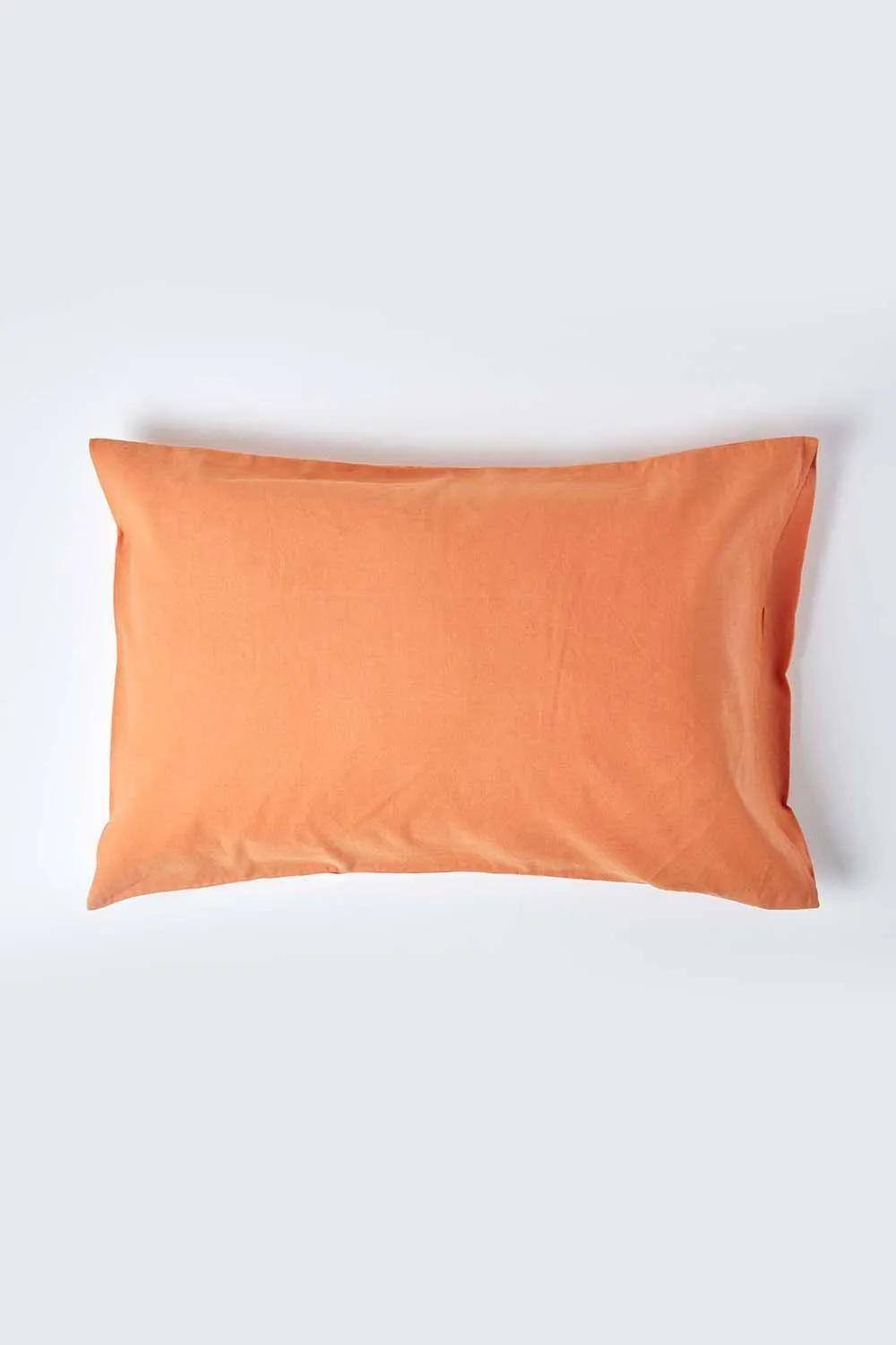 Homescapes Linen Housewife Pillowcase, Standard in Burnt Orange